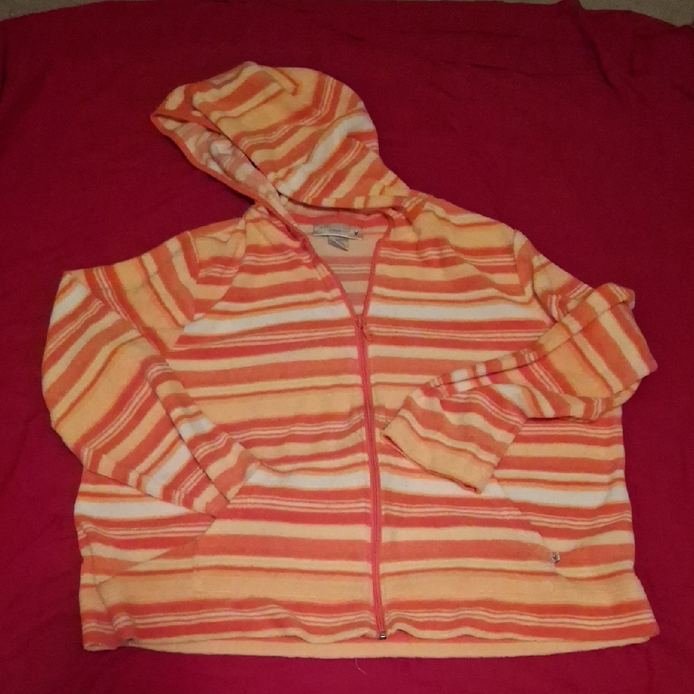 Venezia Vibrant Orange and Yellow Striped Hoodie